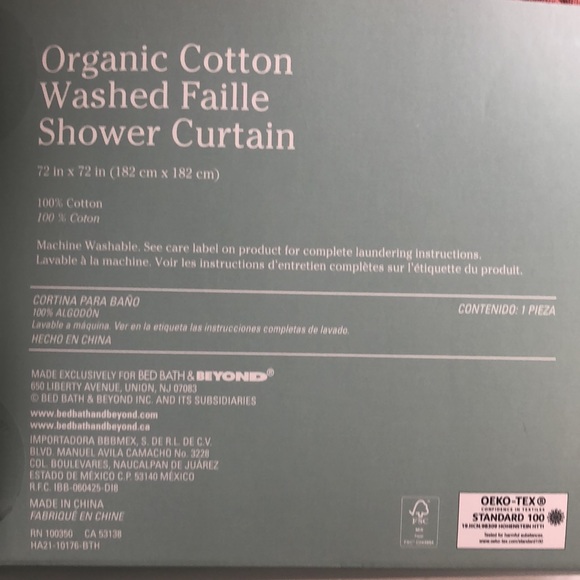 HAVEN ORGANIC COTTON WASHED FAILLE SHOWER CURTAIN 🍂 - Picture 5 of 6